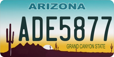 AZ license plate ADE5877