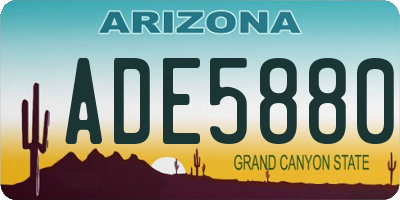 AZ license plate ADE5880