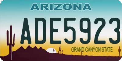 AZ license plate ADE5923