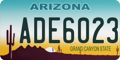 AZ license plate ADE6023