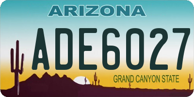 AZ license plate ADE6027