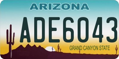 AZ license plate ADE6043