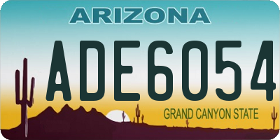 AZ license plate ADE6054