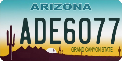 AZ license plate ADE6077