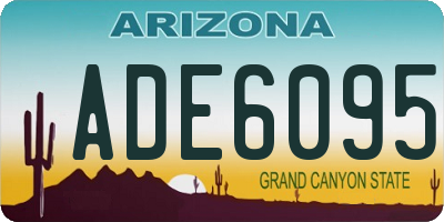 AZ license plate ADE6095