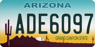AZ license plate ADE6097
