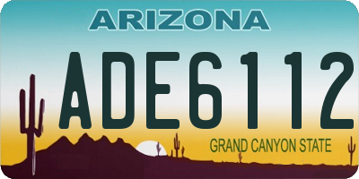AZ license plate ADE6112