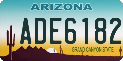AZ license plate ADE6182