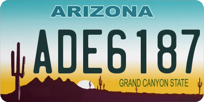 AZ license plate ADE6187