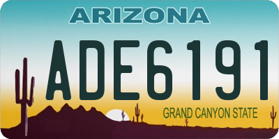 AZ license plate ADE6191
