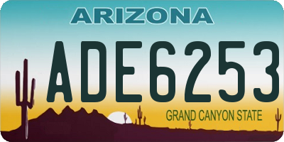 AZ license plate ADE6253