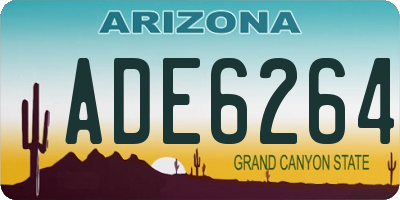 AZ license plate ADE6264