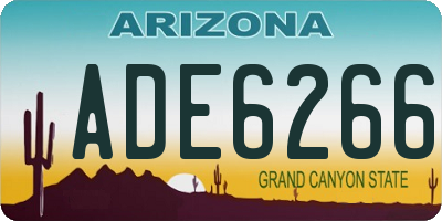 AZ license plate ADE6266