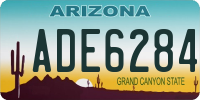 AZ license plate ADE6284