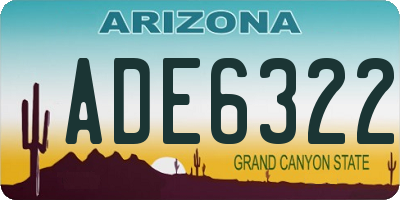 AZ license plate ADE6322