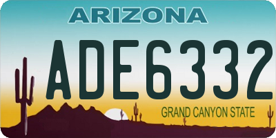 AZ license plate ADE6332