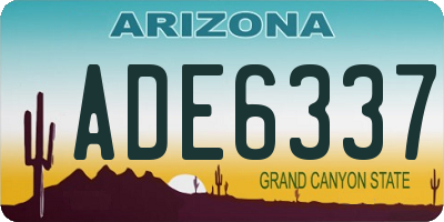 AZ license plate ADE6337