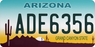 AZ license plate ADE6356