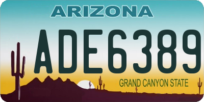 AZ license plate ADE6389
