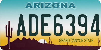 AZ license plate ADE6394