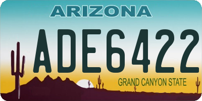 AZ license plate ADE6422
