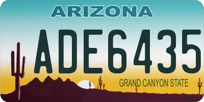 AZ license plate ADE6435