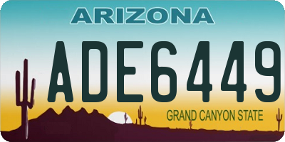 AZ license plate ADE6449