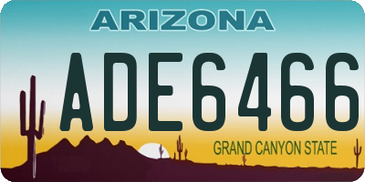 AZ license plate ADE6466