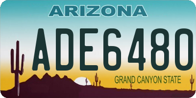AZ license plate ADE6480