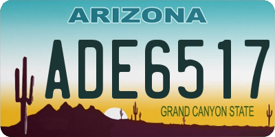 AZ license plate ADE6517