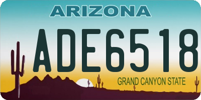 AZ license plate ADE6518