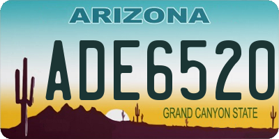 AZ license plate ADE6520