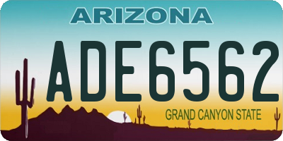 AZ license plate ADE6562