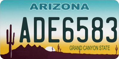 AZ license plate ADE6583