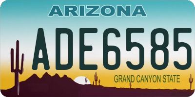 AZ license plate ADE6585