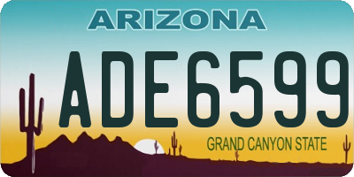 AZ license plate ADE6599