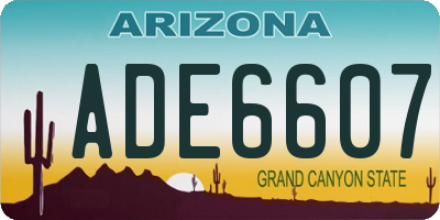AZ license plate ADE6607