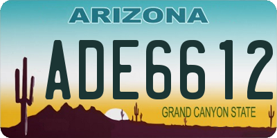 AZ license plate ADE6612