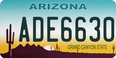 AZ license plate ADE6630