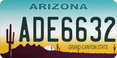 AZ license plate ADE6632