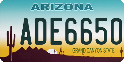 AZ license plate ADE6650