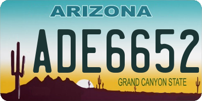 AZ license plate ADE6652