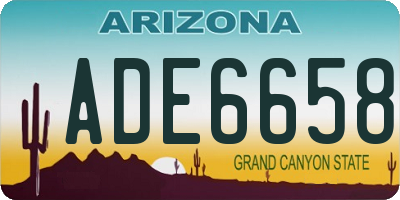 AZ license plate ADE6658