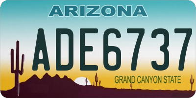 AZ license plate ADE6737