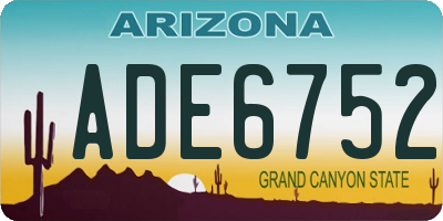 AZ license plate ADE6752
