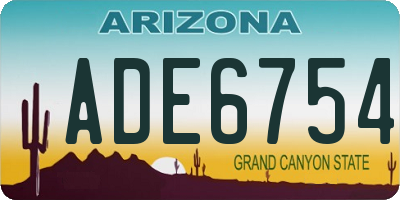 AZ license plate ADE6754