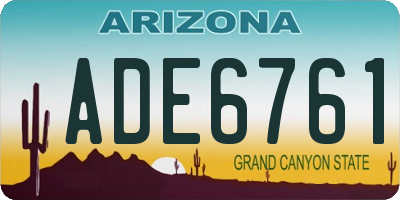 AZ license plate ADE6761