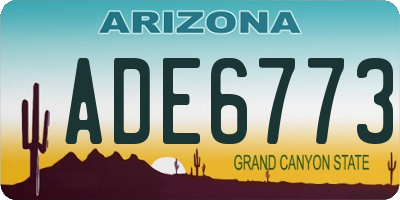 AZ license plate ADE6773