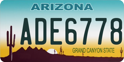 AZ license plate ADE6778