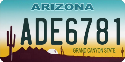 AZ license plate ADE6781